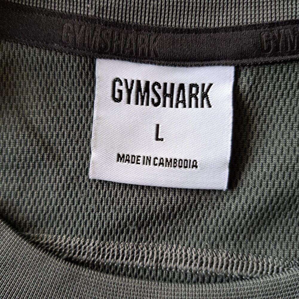 Gymshark Long Sleeve Athletic Shirt Men's L Gray Performance Workout Gym - Picture 2 of 6